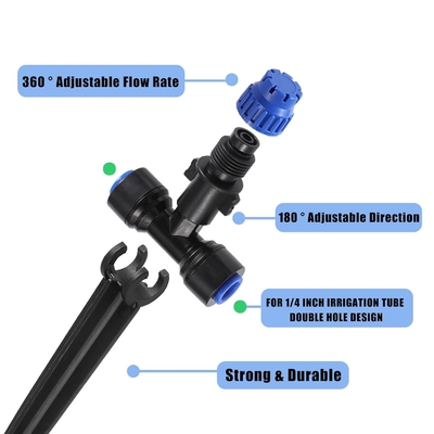 調整可能な360度水システム滴水器 1/4インチチュービング 迅速な接続