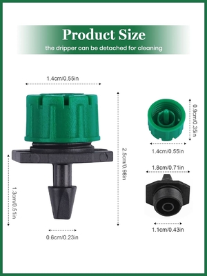 調節可能な灌輸滴水器 1/4 インチ 刺さった防塞ぎ滴水器